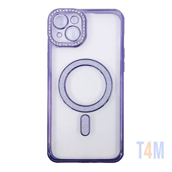 Capa Magnética com Lente de Câmara para Apple iPhone 15 Plus Roxo